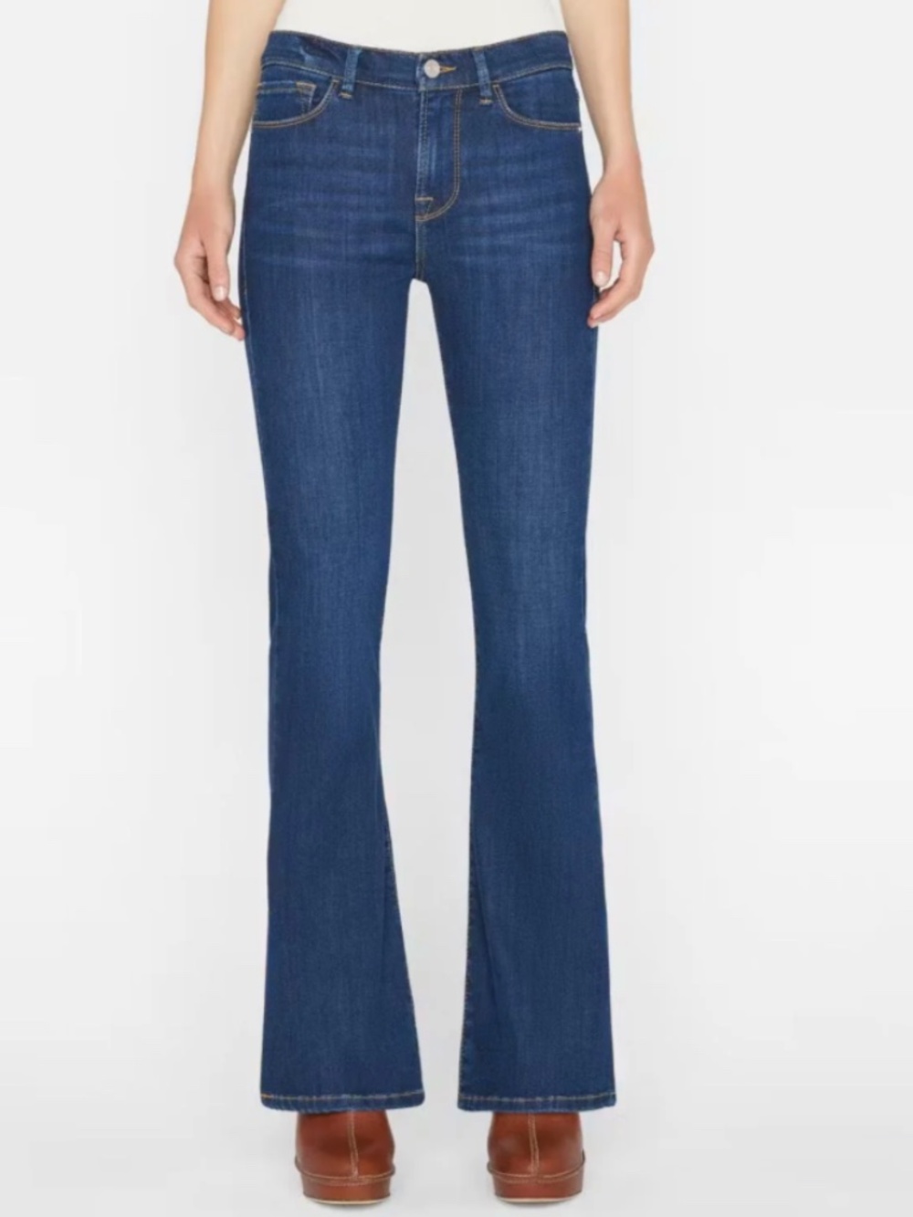 FRAME WOMENS LE MINI BOOT SLIT JEANS MAJESTY DARK BLUE STRETCH SIZE 28 HIGH